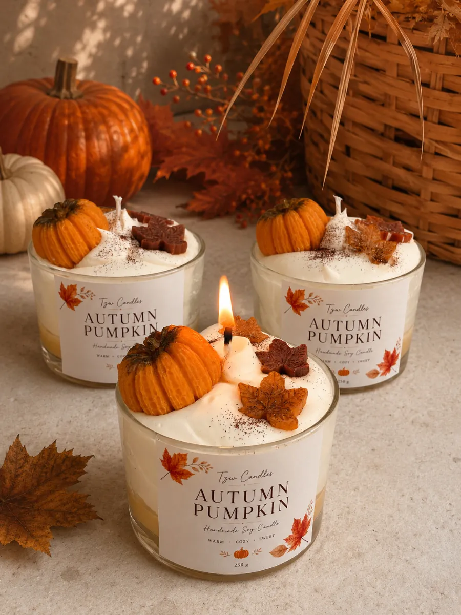 Pumkin Spice-Χειροποίητο Αρωματικό Κερί Σόγιας 250g 1 keri pumkin spice 1