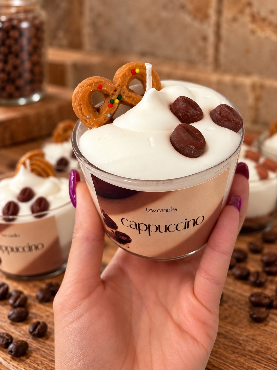 Cappuccino | Χειροποίητο Αρωματικό Κερί Σόγιας 250g 3 keri cappuccino 2